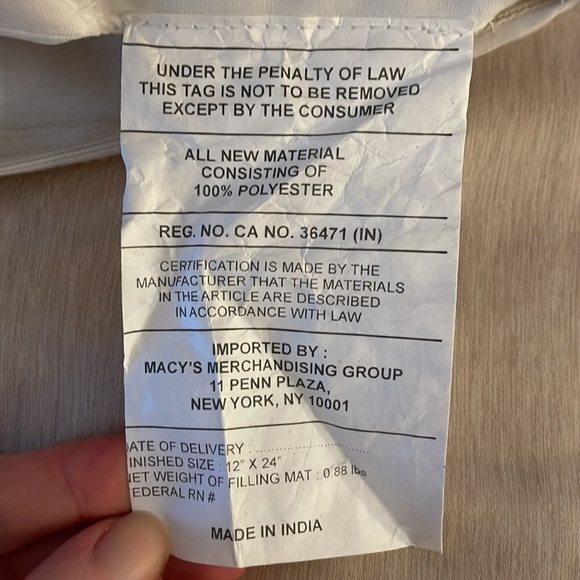 Hotel Collection Rectangular Decorative Pillow, 12"x24" - Picture 6 of 12